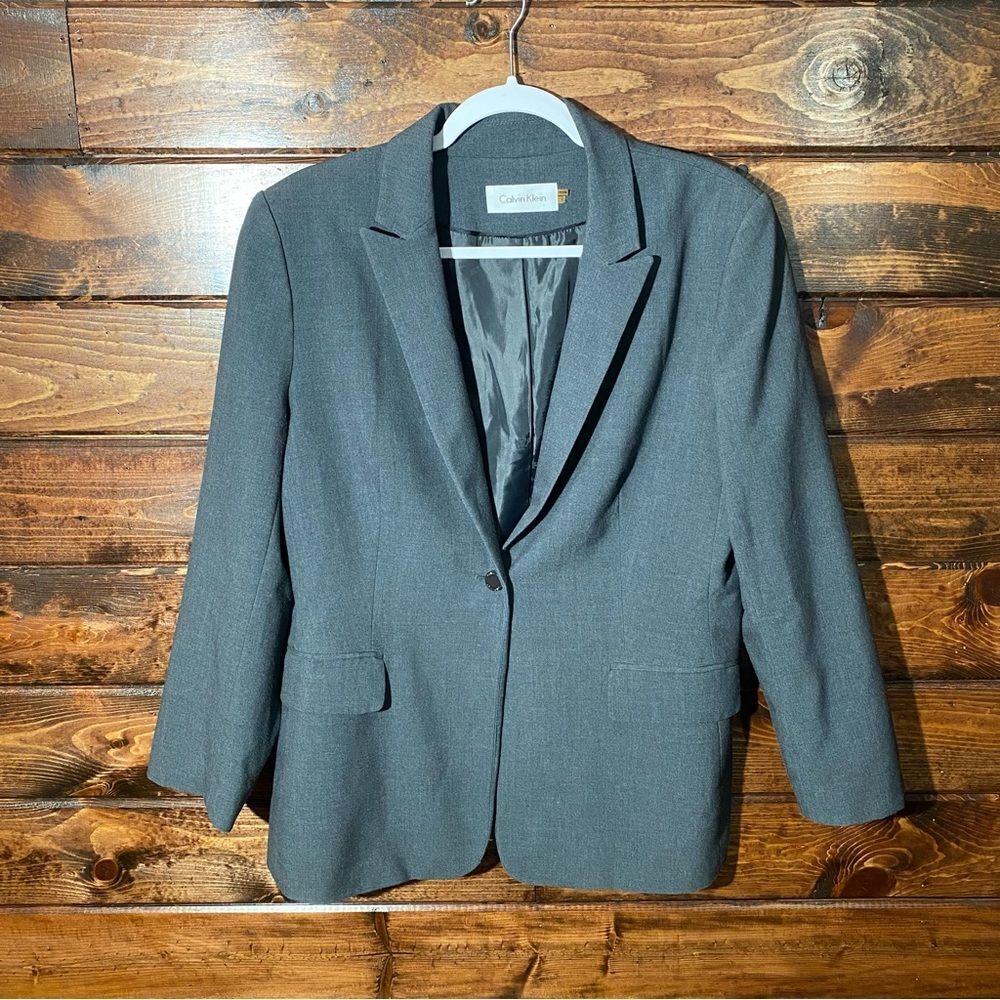 Calvin Klein Single Button Double Lapel Gray Sing… - image 5